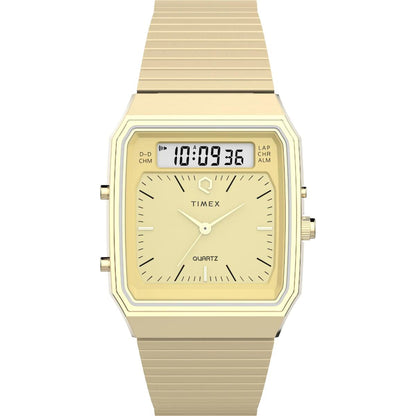 Timex Q Champagne Dial Analog-Digital Men's Watch - TW2Y06000UJ