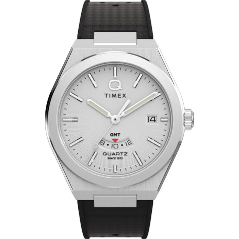 Timex Q Silver-Tone Round Dial Analog Men's Watch - TW2Y12200UJ - Buy Now at Sai Creations Watches
