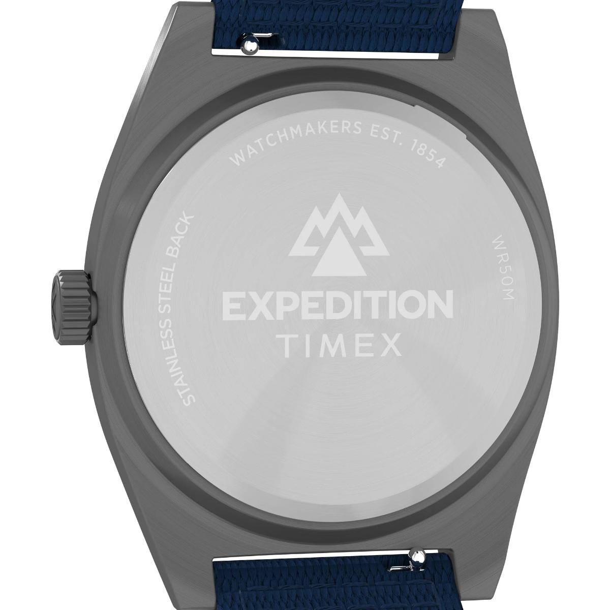 Timex Expedition watch face with branding on a white background