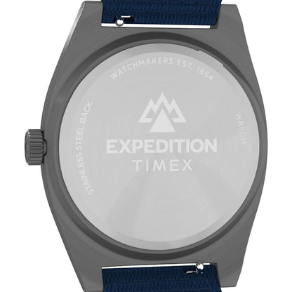 Timex Expedition watch face with branding on a white background