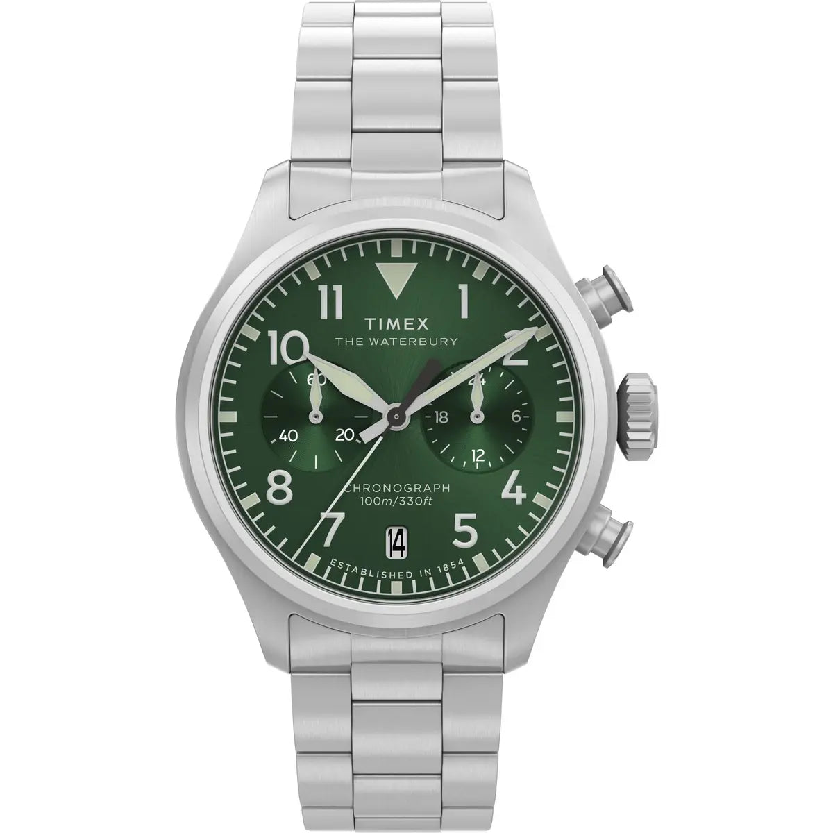 Timex Traditional Green Round Dial Analog Men's Watch - TW2Y19100IK