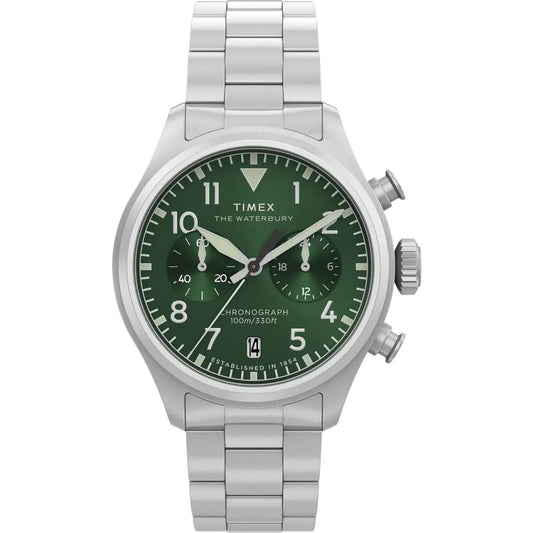 Timex Traditional Green Round Dial Analog Men's Watch - TW2Y19100IK