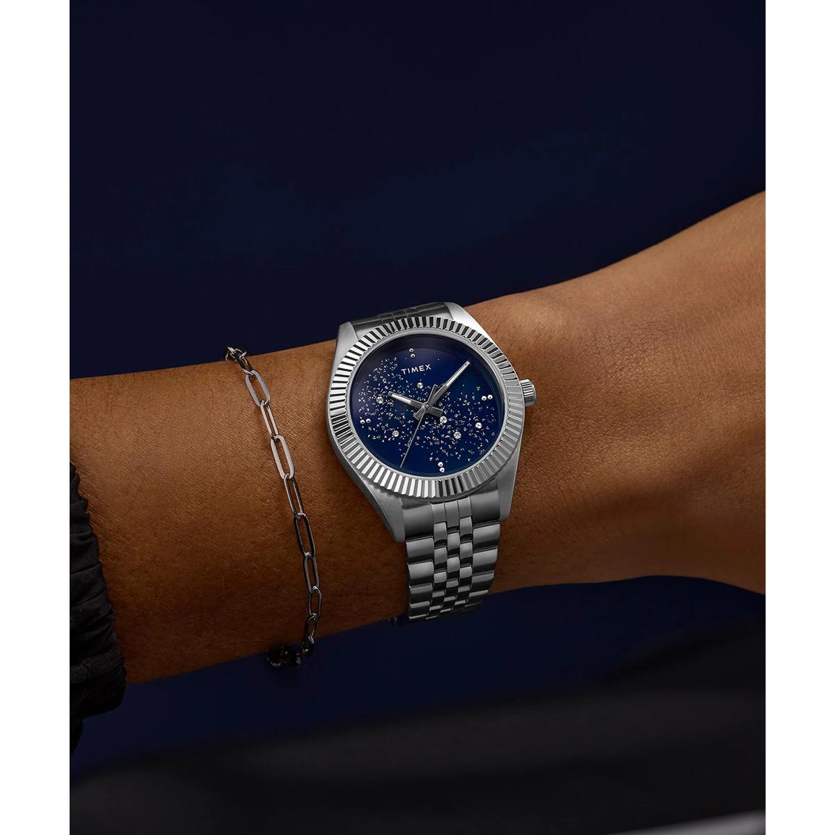 Timex Trend Legacy Blue Round Dial Analog Women's Watch - TW2Y20100IK