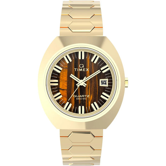 Q Timex Quartz Tonneau Brown Dial Analog Men's Watch - TW2Y45200UJ
