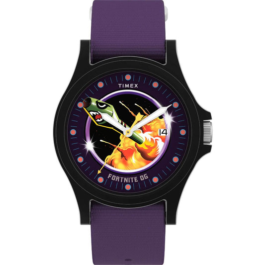 Timex X Fortnite Acadia Purple Dial Analog Men's Watch TW2Y46300X6