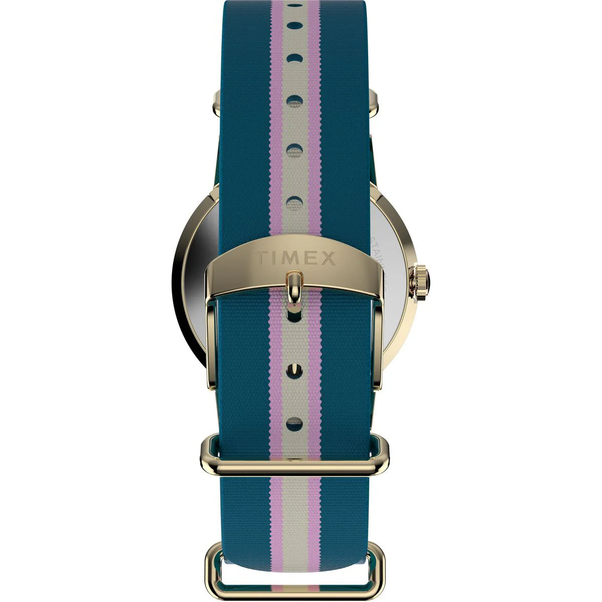 Timex watch with a blue strap on a white background