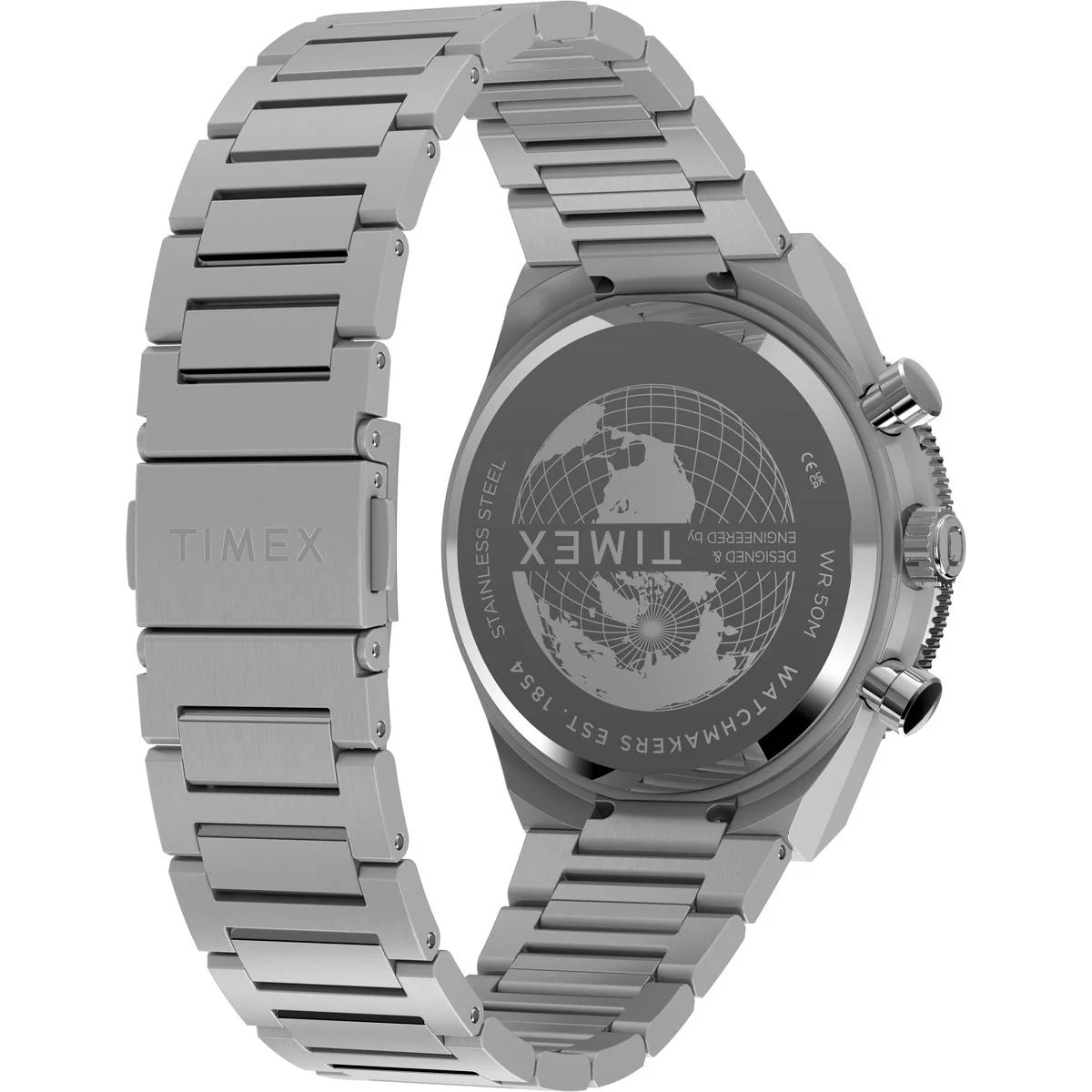 Timex Q Quartz Silver Dial Analog Chronograph Men's Watch TW2Y55800IK