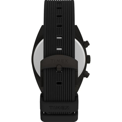 Black Timex watch on a white background