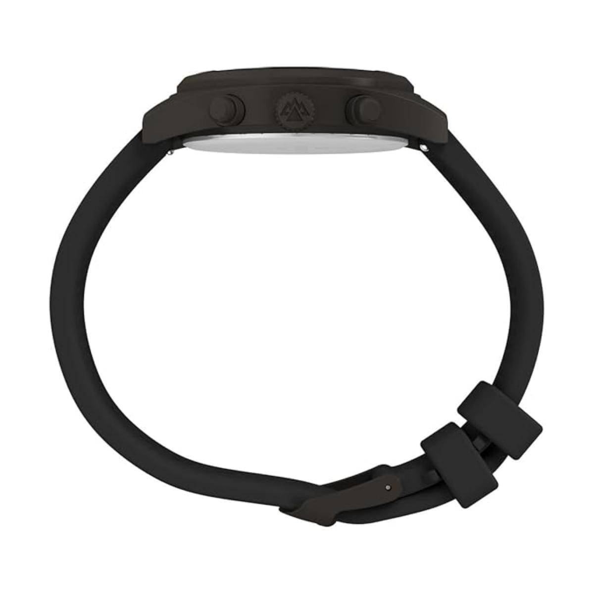 Black dog collar with a buckle on a white background