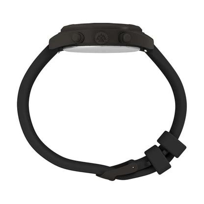 Black dog collar with a buckle on a white background