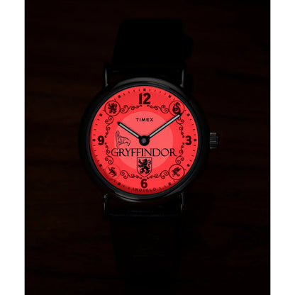 Timex watch with Gryffindor design on a dark background