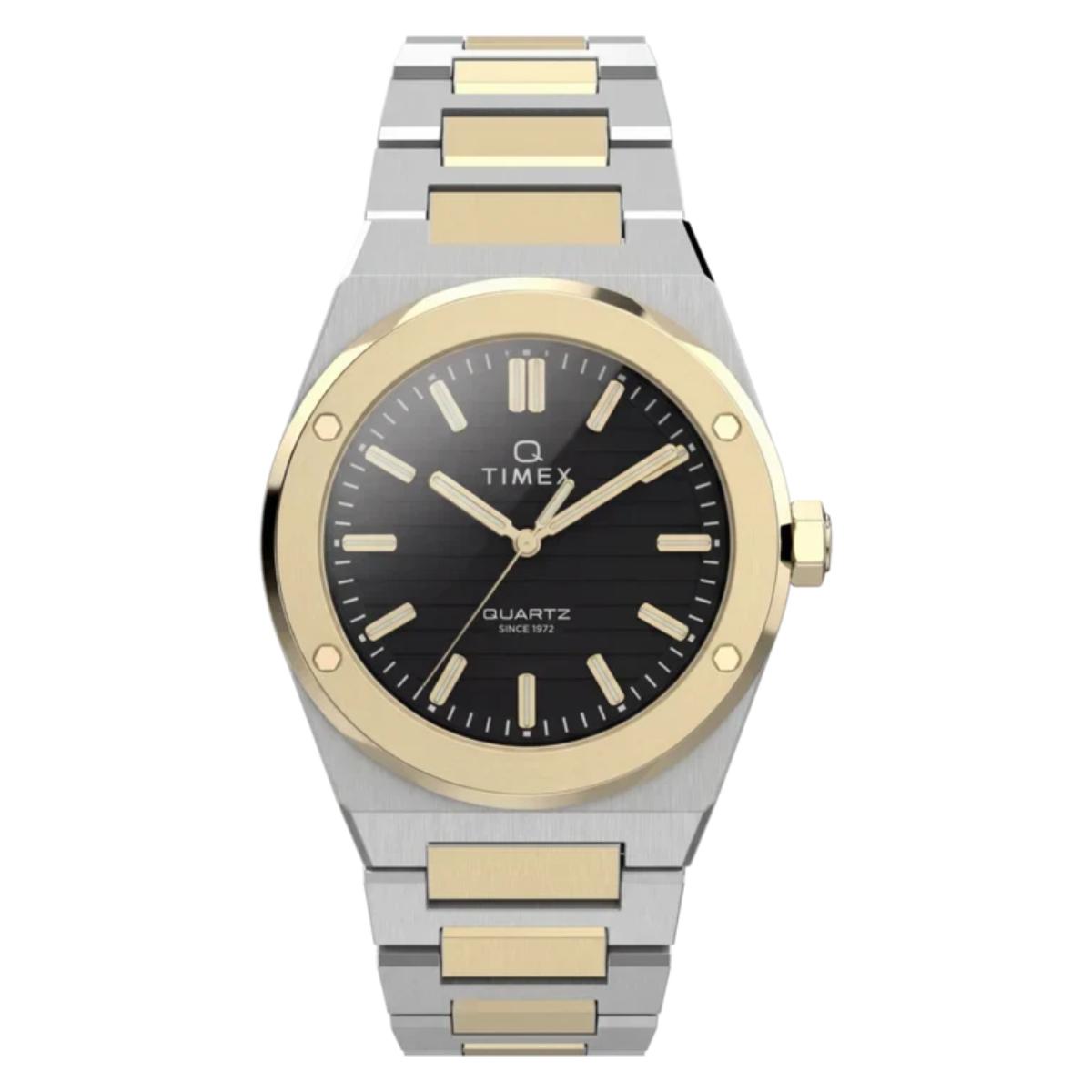 Q Timex Quartz Marbella Black Dial Analog Watch For Men TW2Y81500