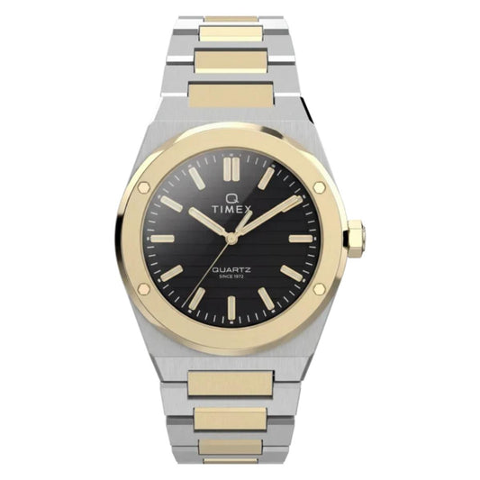 Q Timex Quartz Marbella Black Dial Analog Watch For Men TW2Y81500