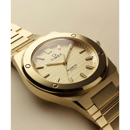 Q Timex Quartz Gold Round Dial Analog Women's Watch - TW2Y82000UJ