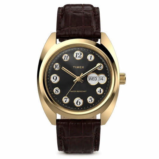 Timex 1976 Rotary Phone Dial Reissue 37mm Leather Strap Men's Watch – TW2Y82100UJ