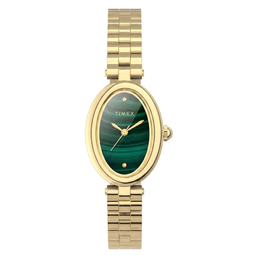 Timex Cavatina Oval Green Dial Analog Women's Watch - TW2Y86100UJ