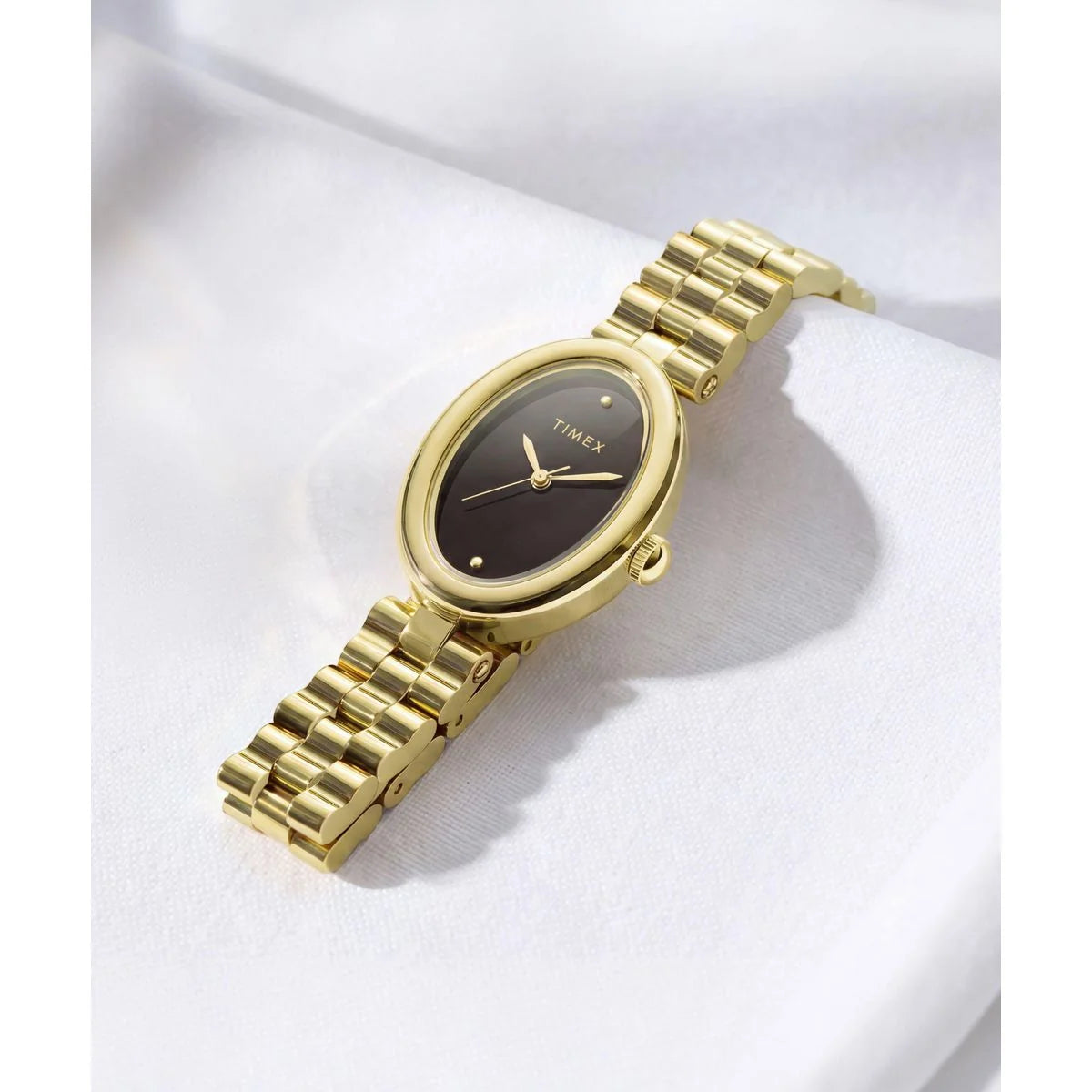 Timex Cavatina Oval Black Dial Analog Women's Watch - TW2Y86200UJ