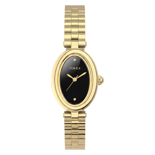 Timex Cavatina Oval Black Dial Analog Women's Watch - TW2Y86200UJ