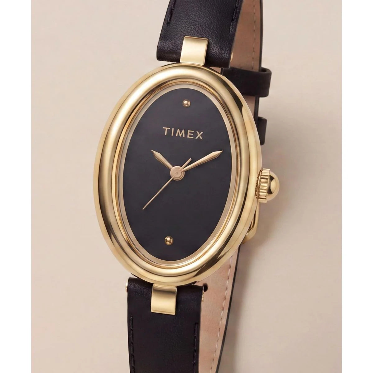 Timex Cavatina Oval Black Dial Analog Women's Watch - TW2Y86300UJ