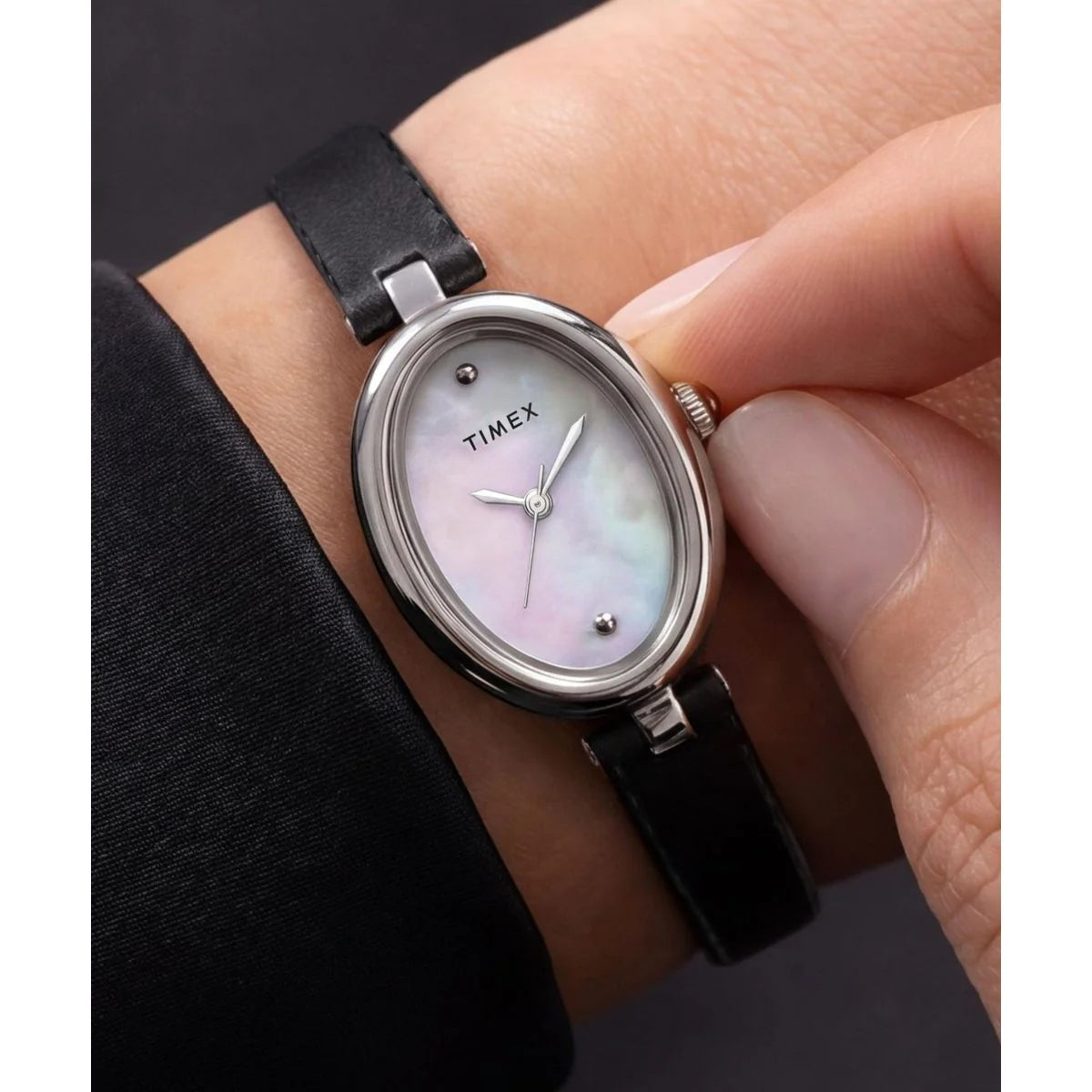 Timex Cavatina Oval White Dial Analog Women's Watch - TW2Y86400UJ