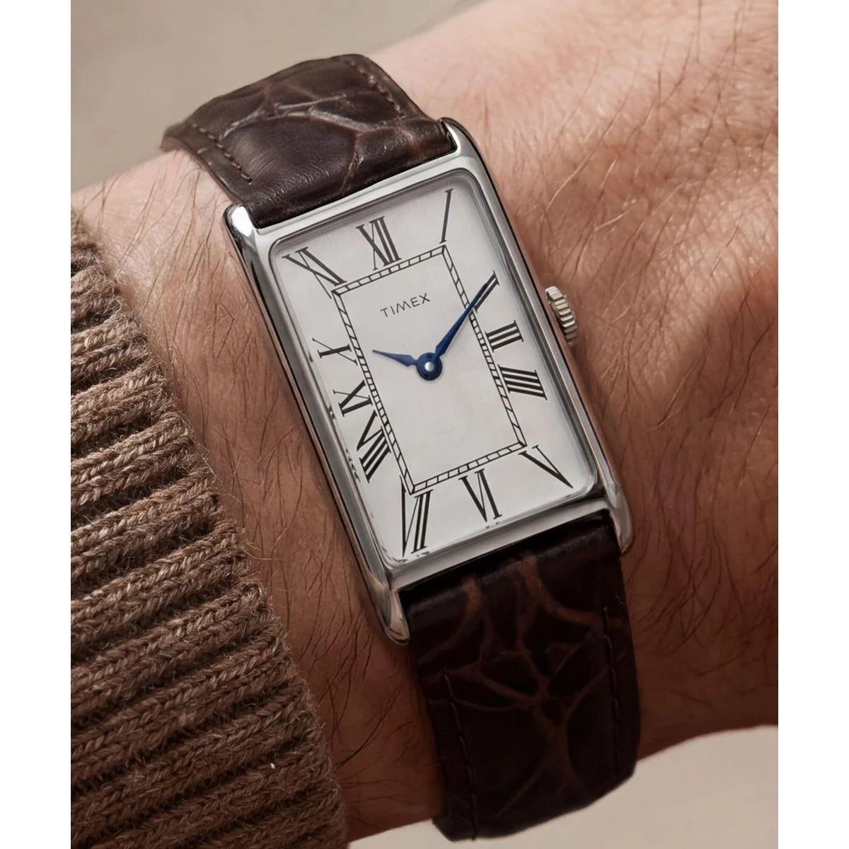 Timex Quartz Rectangle Silver Dial Analog Men's Watch - TW2Y88200UJ