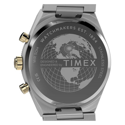Q Timex Quartz Gold Dial Analog Chronograph Men's Watch TW2Y92300UJ