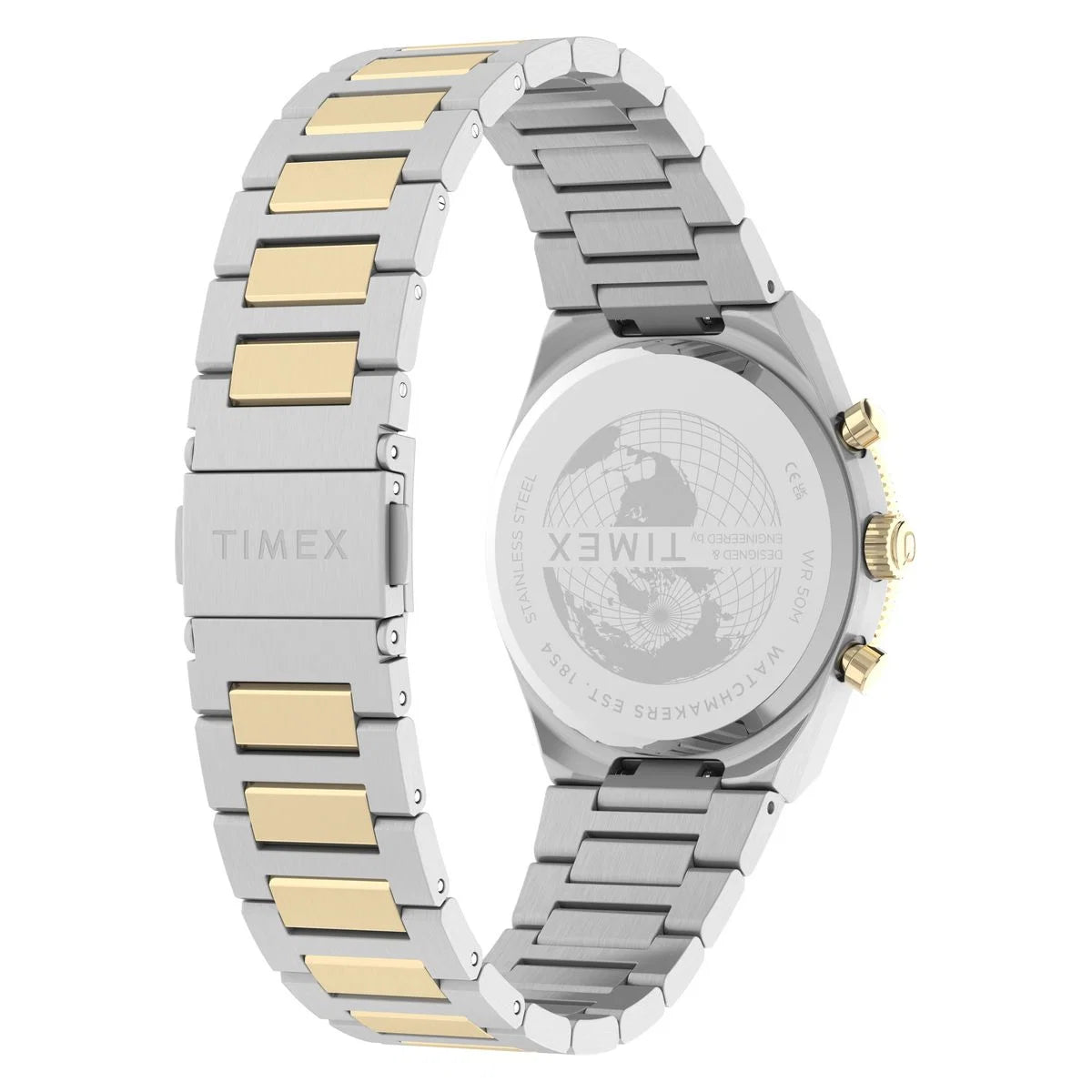 Q Timex Quartz Gold Dial Analog Chronograph Men's Watch TW2Y92300UJ