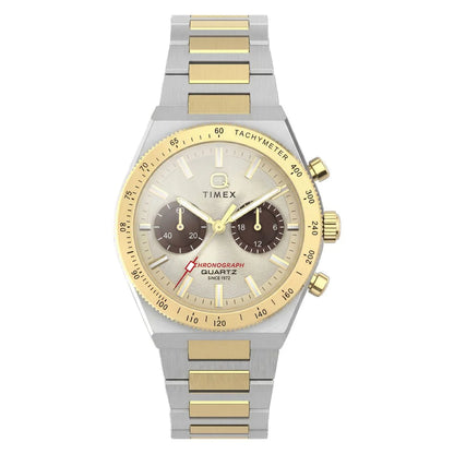 Q Timex Quartz Gold Dial Analog Chronograph Men's Watch TW2Y92300UJ