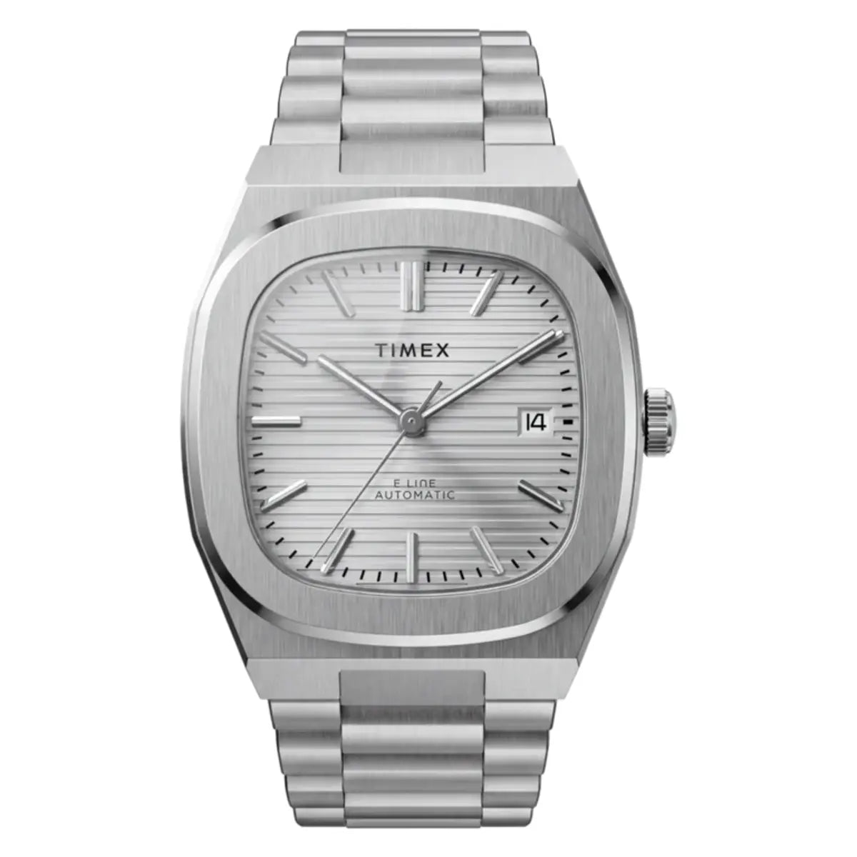 Timex E Line Silver Dial Analog Automatic Men's Watch TW6A00500UJ