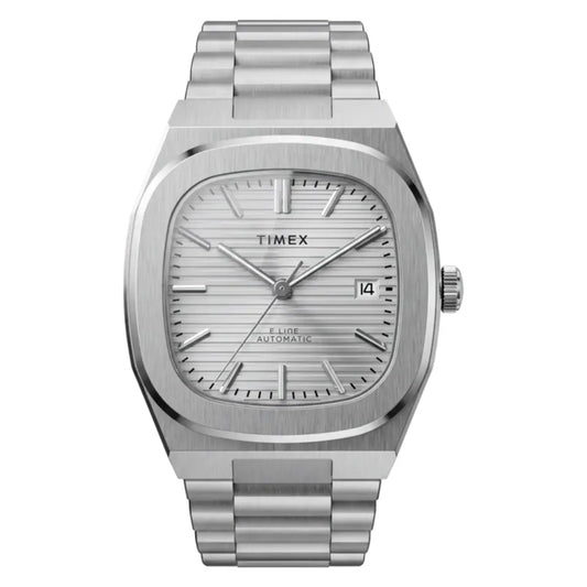Timex E Line Silver Dial Analog Automatic Men's Watch TW6A00500