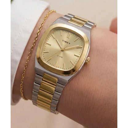 Timex Quartz Square Champagne Dial Analog Women's Watch TW6A00800UJ