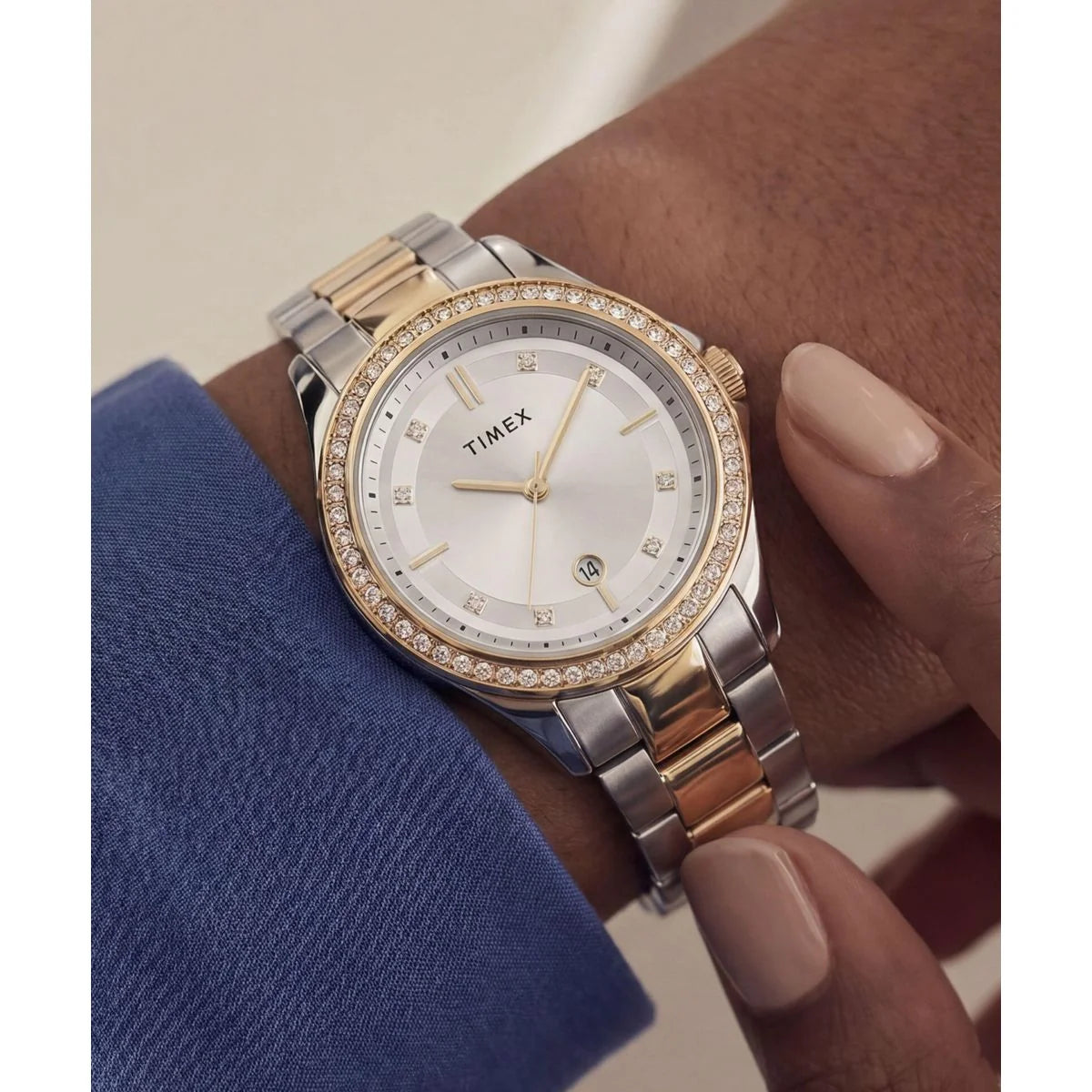 Timex Quartz Silver Round Dial Analog Women's Watch - TW6A04700UJ