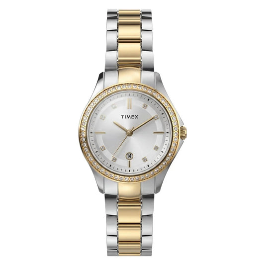 Timex Quartz Silver Round Dial Analog Women's Watch - TW6A04700UJ