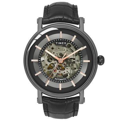Timex Men Automatic Black Round Dial Stainless Steel Watch- TWEG16720