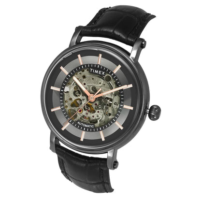 Timex Men Automatic Black Round Dial Stainless Steel Watch- TWEG16720