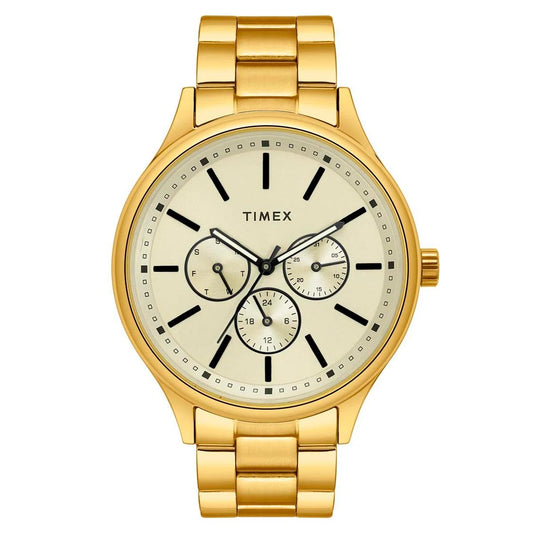 Timex Fashion Champagne Dial Analog Multifunction Men's Watch TWEG18415