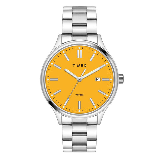 Timex Men Yellow Round Dial quartz Analog Watch - TWEG18428