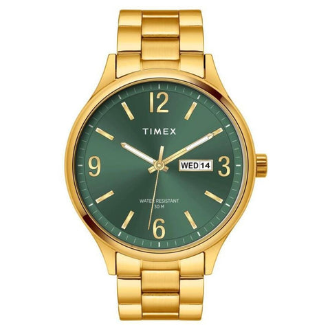 TWEG18445 Timex | Green Dial St Steel Bracelet Men's Watch - Buy Now at Sai Creations Watches