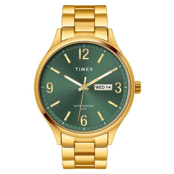 Timex Green Dial St Steel Bracelet Men's Astrological Watch - TWEG18445