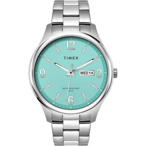 TWEG18447 Timex | Tiffany Blue Round Date/Day Dial Men's Watch - Buy Now at Sai Creations Watches