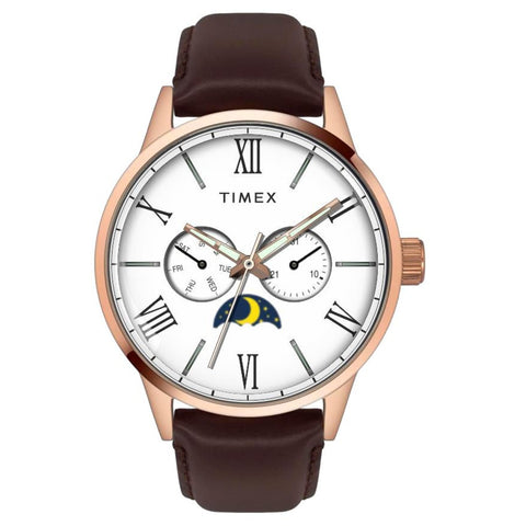 TWEG19943 Timex | White Dial Rose Gold Case Men's Watch - Buy Now at Sai Creations Watches