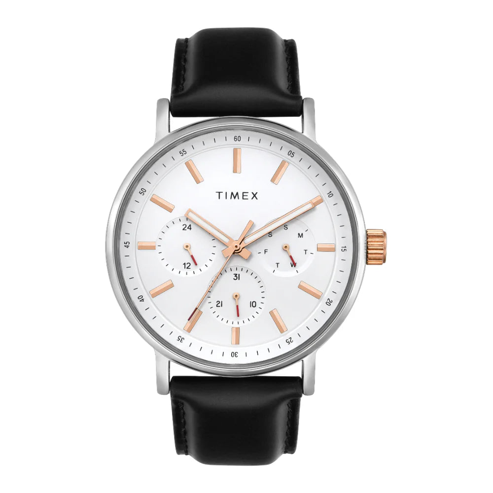 Timex Fashion White Round Multifunction Dial Analog Men Watch TWEG20021