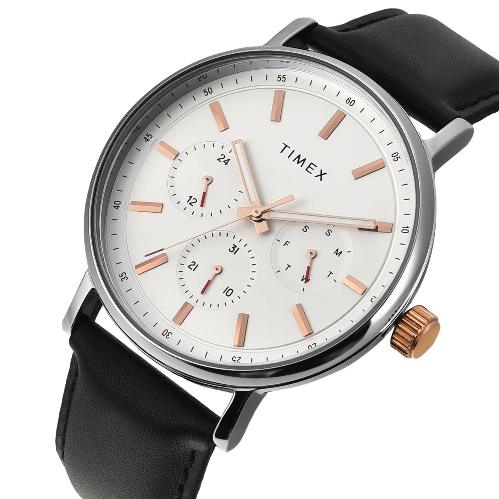 Timex Fashion White Round Multifunction Dial Analog Men Watch TWEG20021