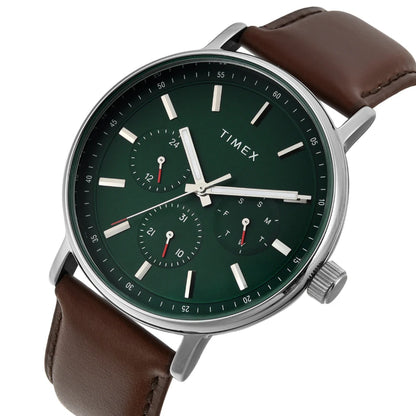 Timex Fashion Green Round Multifunction Dial Analog Men Watch- TWEG20022