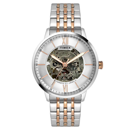 Timex Men Automatic Silver Round Dial Stainless Steel Watch - TWEG23503