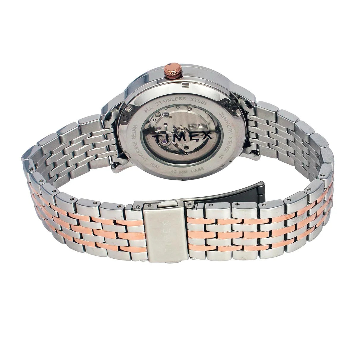 Timex Men Automatic Silver Round Dial Stainless Steel Watch - TWEG23503
