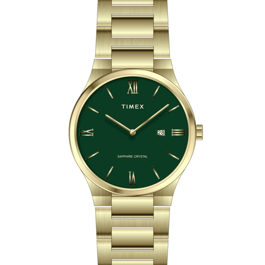 Timex Glossy Green Dial Stainless Steel bracelet Men's Watch - TWEG23605