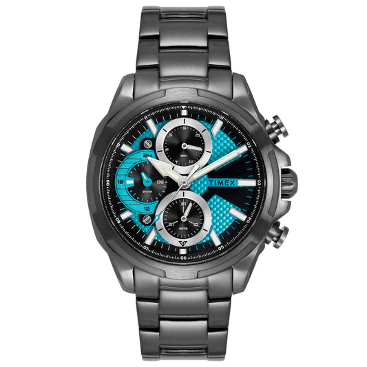 Timex Men E Class Blue Round dial Gunmetal Analog Watch - TWEG25002