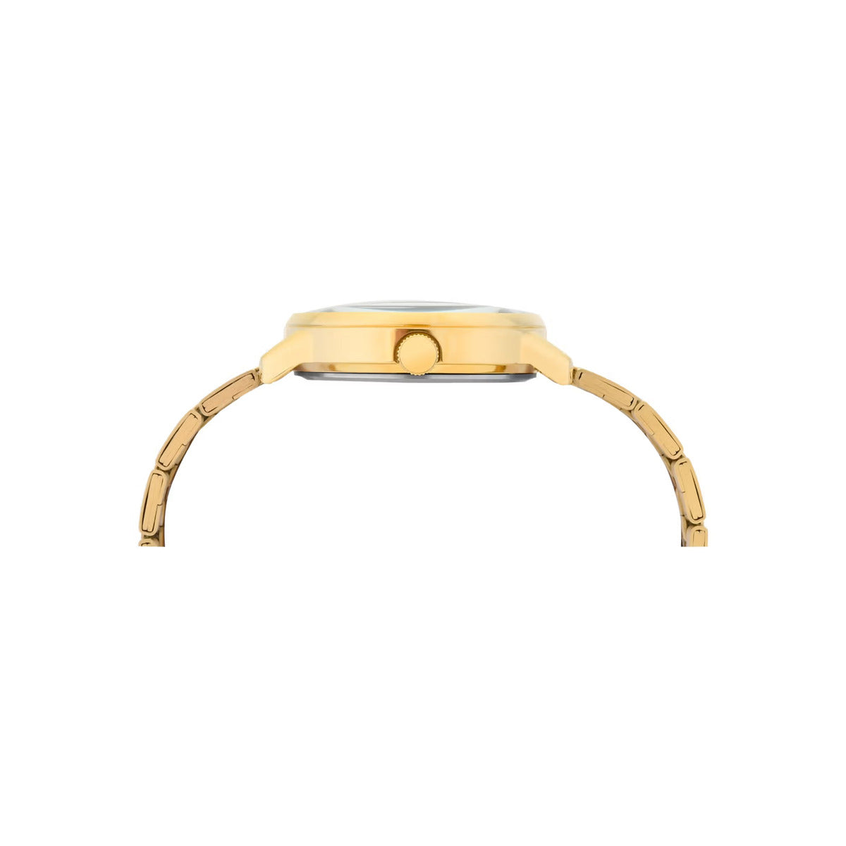Gold watch with a white background