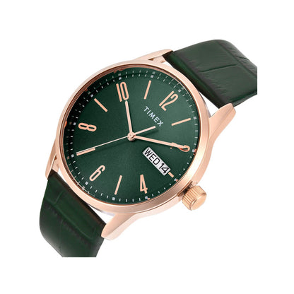 Timex Quartz Green Round Dial Analog Men Watch TWEG25509
